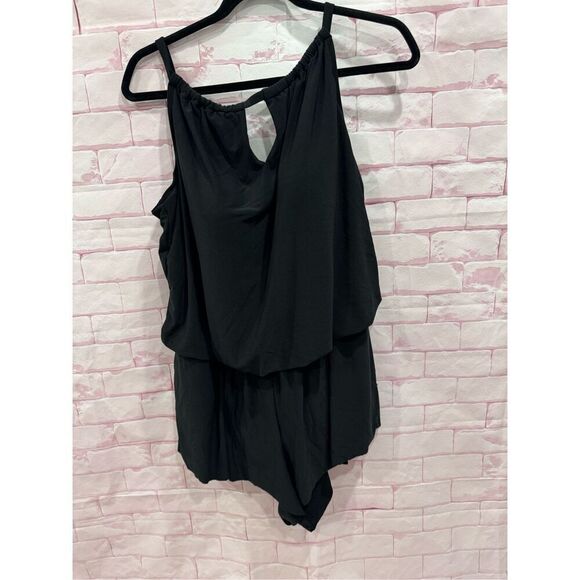 Aqua Green Women's Standard Keyhole Blouson Romper size 16W - Picture 2 of 8